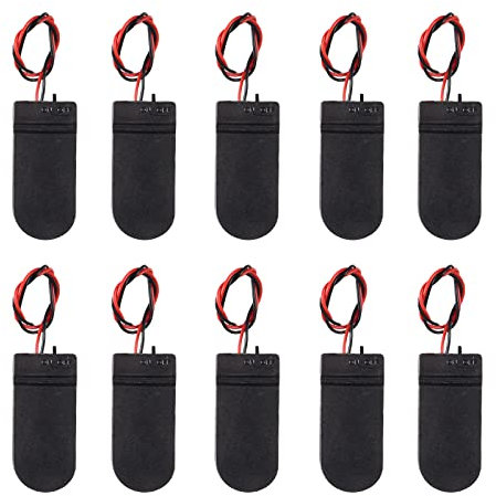 AEDIKO Lot de 10 supports de piles CR2032 pour 2 piles CR2032 avec interrupteur marche/arrêt