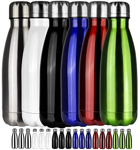 Edelstahl Trinkflasche - 3er Set Flaschen - Vakuum auslaufsichere Thermoskanne, Wasserflasche BPA frei, Isolierte Thermosflasche für Sport, Laufen, Fahrrad, Yoga, Wandern und Camping - 300ml - Schwarz