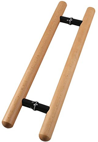 HAPPLiGNLY Türgriff Runde Holztürgriffe, Schiebetüren, Duschtür, Haustürgriff, 60 cm / 80 cm / 100 cm / 120 cm / 150 cm lang, zweiseitige Torgriffe (Color : Natural,Size : 60cm/24inch)