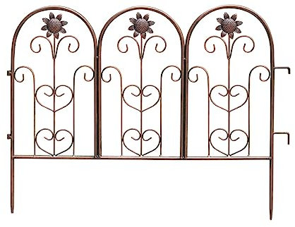 XLIHAWY Eisenzaun, Dekorative Verriegelung Gartenzaun, Grabenloses Eisen Tierzaun-Paneele Für Außendekoration Veranda Hof (Farbe : B, Größe : 82x75cm/9pcs)