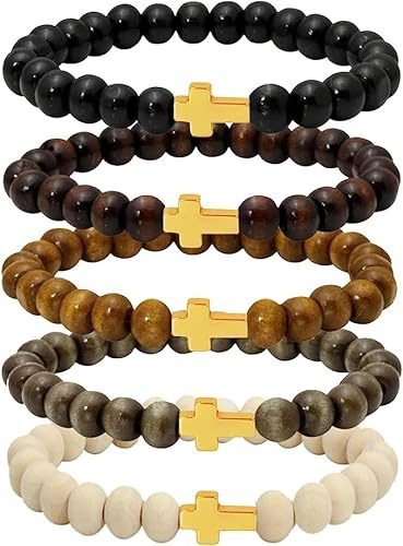MILAKOO Holzperlen Armband Tibetisch-Buddhistische Meditation Mala Gebetskette Herren Elastisches Armband 6 / 8mm