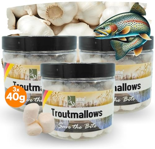 Zite Fishing Troutmallow-Set | 3x40g Marshmallow Forellen-Köder | Intensives Aroma & leuchtende Farben | Ideal fürs Forellenangeln