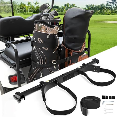 No Drill Golf Cart Bag Holder for EZGO Club Car Yamaha 2+2 Rear Seat