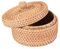 Tagtight Boîte de Rangement en Rotin Tissé à la Main, Panier en Osier avec Couvercle, Thé Récipient Alimentaire, Panier Cuisine Organisateur pour Pique-Nique Pain Gâteau Aux Fruits, Boîte Décor