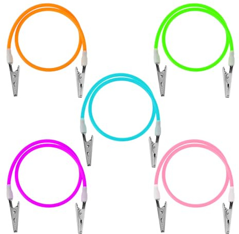 5 soportes para babero con clip para servilleta dental, cadenas para el cuello con clips de metal para clínica dental, servilletero de silicona colorido con cordón (serie de colores brillantes)