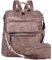 VASCHY Zaino Donna con Portafoglio,Zainetto Donna Pelle Borsa Zaino Donna Elegante Zaini da Donna Grande Zaino da Viaggio/Lavoro/Scuola/Università Rosa Scuro