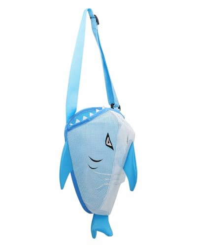 TPZORJX bolsas para guardar juguetes，bolsa rejilla juguetes playa，Bolsa de Malla para Juguetes de Playa Bolsa de Arena de Concha para Almacenamiento Niños Juguetes Concha，Patrón de tiburón