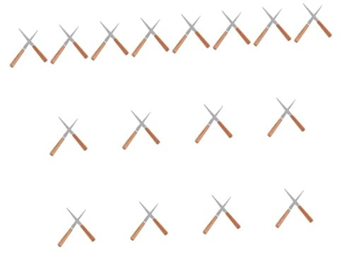 NUOBESTY 16 Set Coltello Per Riparare L'argilla Strumento Per Modellare L'intaglio Fret Inossidabile Coltello Da Sbavatura in Acciaio Strumento Fai Da Te Artigianale Di Legno Brown 2 Pz*16
