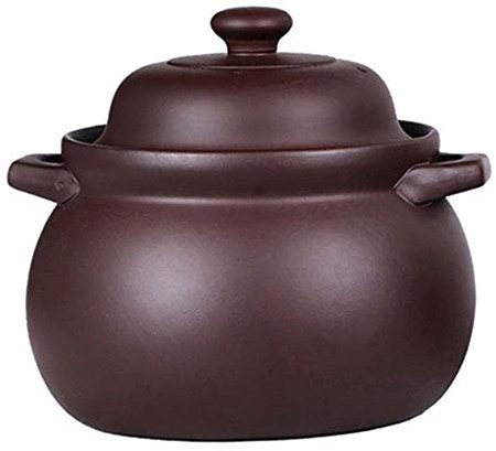 Pentola in Ceramica, casseruola in Terracotta, pentola per stufato, Resistente al Freddo e al Calore, sicura e Sana, Antiaderente, capacità 5 l.