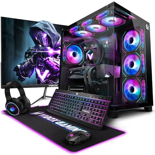 Vibox IX-539 Gaming PC Set Komplett • Monitor 27 Zoll • AMD Ryzen 7 9800X3D 8-Kern • Nvidia RTX 5080 16GB • 32GB RAM • 1TB NVMe SSD • Windows 11 • WLAN 6 + Bluetooth 5.4 • Noir