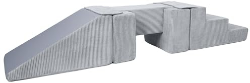 Steg-Rutsche-Set Großbausteine Softbausteine Schaumstoffbausteine Spielbaustein (Farbe: grau (Cord))