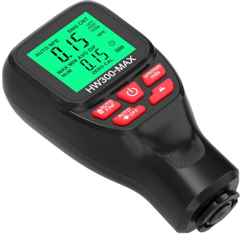 Alipis Spessimetro Vernice Misuratore Spessore Rivestimento Auto Digitale Leggero Trasporto Utilizzo Misurazione Precisa Display Lcd Retroilluminato Lettechiarezza