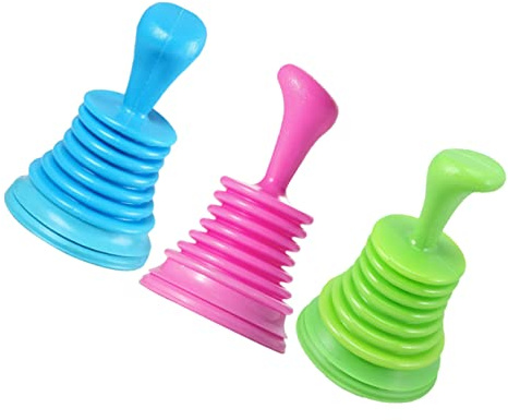 Hemobllo Sturalavandini e Stantuffo per WC in PVC Resistente, Set da 3 Pezzi Ventose, per Pulizia Efficiente di Tubature in Cucina e Bagno, Adatto a Uso Domestico, Ufficio e Hotel