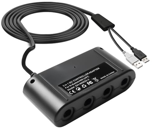 Leikurvo Gamecube Controller Adapter Switch: Controller Adapter Wii U, USB-Stecker Gamecube Controller Adapter PC, Controller Adapter Switch, mit 4 Port