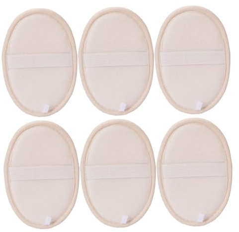 WRITWAA 6 piezas Esponjas Vegetales Naturales para Exfoliación Corporal Unidades Beige Esponja de Luffa con Banda Elástica para Limpieza Profunda y Piel para Ducha y Viaje