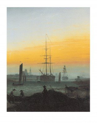 Caspar David Friedrich - Der Greifswalder Hafen Poster / Kunstdruck (30 x 40)
