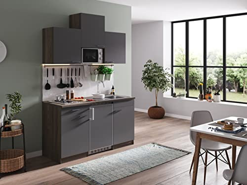 respekta Oliver Cocina Americana, Madera de ingeniería, Gris, 150 cm