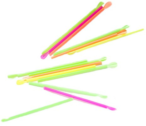 Perfect Stix Spoon Straws, Unwrapped, 8, Neon (Pack of 100)