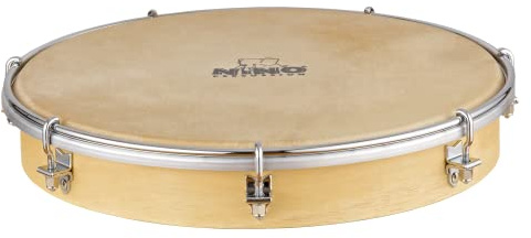 Nino Percussion Tunable Hand Drum - Mittelgroße Handtrommel für Kinder ab 5 Jahren - Durchmesser 10 Zoll (ca. 25 cm) - Siam Eiche, Natur (NINO36) | Musikinstrument für Kinder ab 5 Jahren, Durchmesser 10 Zoll, mit Ziegenfell, Siam Eiche