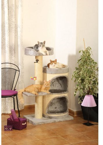 CLEVERCAT Kratzbaum Sina mit integrierter Kratztonne und Schlafgondel für Ihren Liebling 8205 (06)