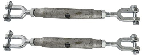 AB Tools Rigging Screw 8mm Galvanised Jaw to Jaw 2 PACK Turnbuckle Straining DK66