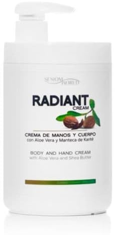 Sesiomworld Crema Hidratante de Manos y Cuerpo Radiant con Aloe Vera y Karité 1 Kilo 1 Unidad 1080 g
