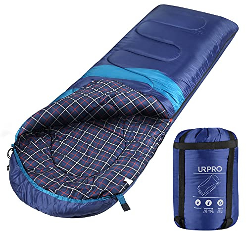 Sac de Couchage URPRO 3 Seasons Couverture Hiver, Automne, Printemps, Fabriqué à 150 G/M㎡X 2.100% Fibre Creuse et 210 Polyester (Matériau supérieur) Peau-Amical résistant à l'eau