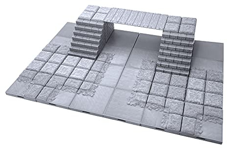 EnderToys Bloqueo de azulejos de mazmorra – puente sobre lava, terreno paisaje mesa 28mm miniaturas juego de rol, impreso en 3D pintable