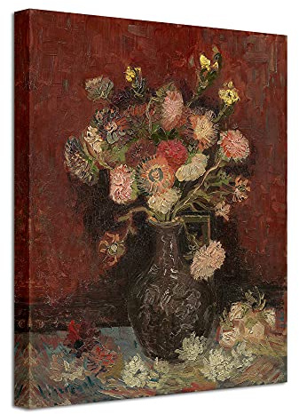 Wieco Art Vase mit chinesischen Astern und Gladiolen, große Leinwanddrucke, Wandkunst von Van Gogh, berühmte Ölgemälde, Reproduktion, modern, abstrakt, HD-Blumen, Kunstwerk, Bilder für Wohnzimmer,
