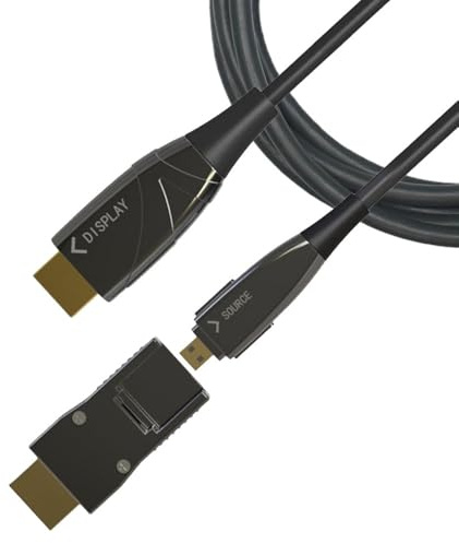 Techly 107432 Cavo HDMI™ A/A Micro HDMI™ Active Optical Cable in Fibra Ottica 4K 50m Nero