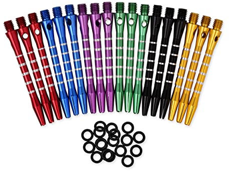 SCSpecial Dart Schaft 53 Millimeter Aluminium Dart Shafts 18 Stück Harrow Dart Stems Wurfbeschlag mit O'ring