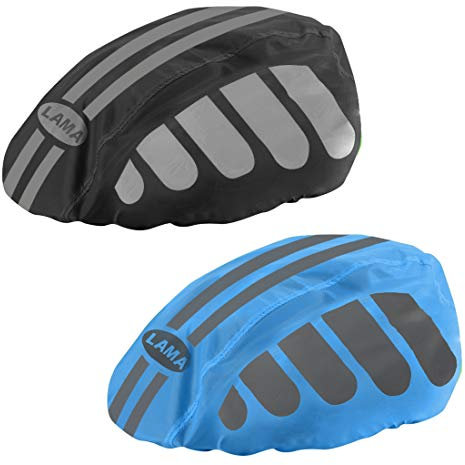 LAMA 2 Stück Fahrradhelm Regenüberzug Wasserdichter Helmüberzug Unisex Regenschutz Regenhülle Helmschutz Regenabdeckung Regenhaube Mütze für Herren Damen Kinder
