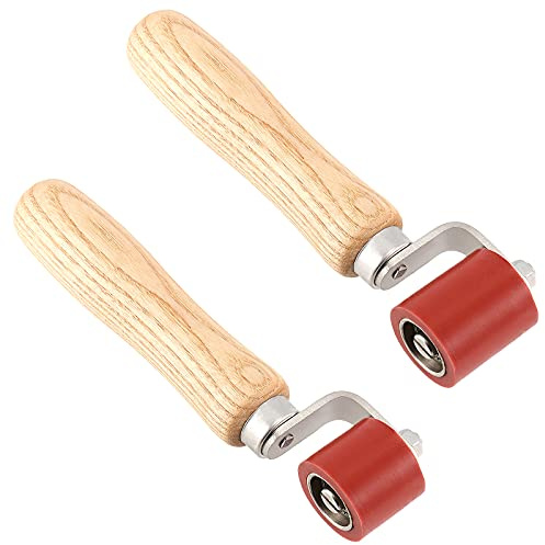 MUKLEI 2 Sizes Silicone Seam Roller, 1-1/8 Inch and 1-3/5 Inch Silicone Hand Roller, Heat Resistant Pressure Roller for PVC/TPO/EPDM Roofing Welding Flooring Automotive Audio Sound Deadening