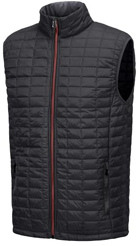 Little Donkey Andy Men's Puffer Vest, Lightweight Warm Sleeveless Jacket for Hiking Travel Golf Black/Gray M