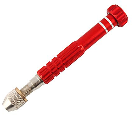 Larcele Precision Pin Vise Hand Drill, Metal Hand Twist Drill for Craft, Manual Work, Model, Resin SDZKQ-02 (Red)