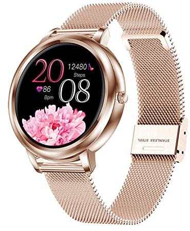 ESSONIO Smart Watch Damen Sport IP67 wasserdichte Smartwatch Voller Touchscreen Fitness Tracker mit Herzfrequenz-Schlafmonitor，Geeignet für Business, Valentinstagsgeschenk，Geburtstagsgeschenk