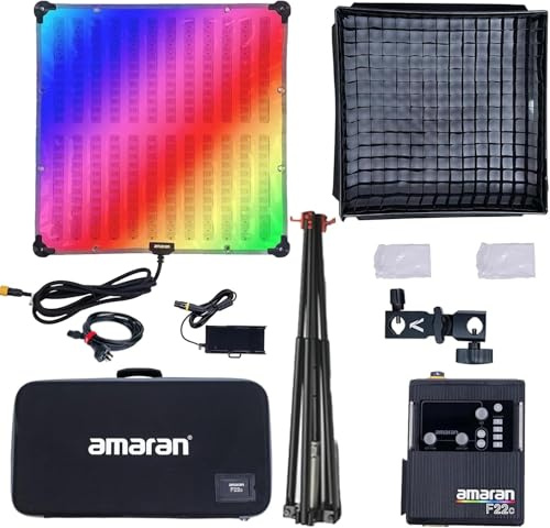 Aputure Amaran F22c 2'x2' RGBWW LED Flexible Fabric Light LED Video Light 2500K~7500K, 200W,15 Effets Lumineux avec Grille en Nid d'abeille Softbox, App Control Support