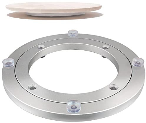 ESOYAWE Base del Supporto del Piatto Impieghi Gravosi, Ø 12 Cm ~ 100 Cm Lega di Alluminio Girevole da Tavolo Cuscinetto, Lazy Susan Giradischi Girevole per Piani in Vetro Legno Marmo