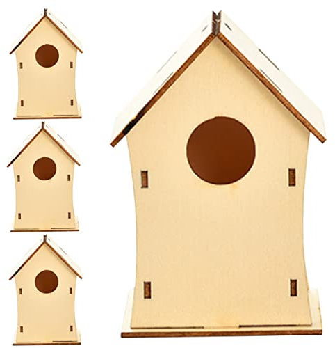 ABOOFAN 4stücke Weihnachten Holz Haus Ornamente Unvollendete Malerei Verzierungen Diy Dekoration Für Party Und Zuhause