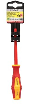 WOLFPACK LINEA PROFESIONAL Tournevis plat isolé certifié VDE 1 000 V. 0,8 Ø 4,0 x 100 mm