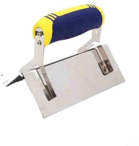 Cazzuola in acciaio inossidabile per cemento a mano, con manico ergonomico, struttura senza rivetti, estremità curve e design con bordi radiati (d)