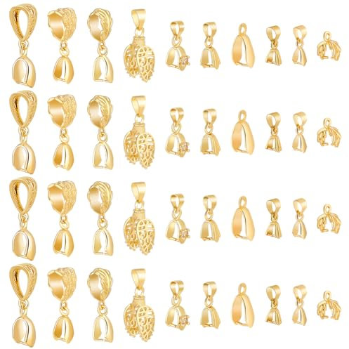 PH PandaHall 10 Stile Klemmbügel 60 Stück Anhänger Bügelverbinder Charm Eispickel Klemmbügel Schnapphaken Für Schmuckverschlüsse DIY Bastelbedarf