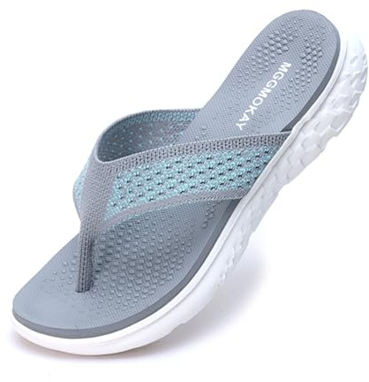 MGGMOKAY Chanclas deportivas para mujer,Verano Chanclas de Casual,Mujer Sandalias de playa,Gris,37