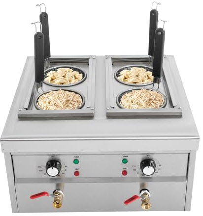Machine de Cuiseur de Pâtes électrique Professionnelle Indicateur de Bande Réglable en Température 4 Cuiseur à Pâtes électrique Avec Couvercle et Poignée,Pour Centre Commercial, Cuisine, Restaurant