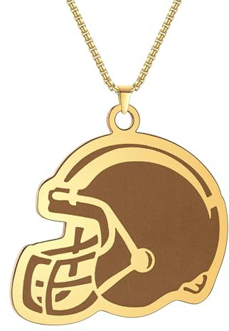 GZHENGZG Herren Halsketten und Damenschmuck American Football Helm Anhänger Halskette Herstellung Rugby Ball Sport Schmuck Handgefertigte Männer Kette Halskette Geschenk