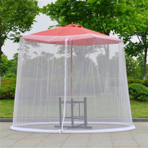 Morbuy Moskitonetz für Sonnenschirme, Schirmmückennetz Terrassenschirm-Netz Outdoor Umbrella Moskitonetz für Gartenschirm Ampelschirm (Weiß,Gerades Moskitonetz: 300 x 230 cm)