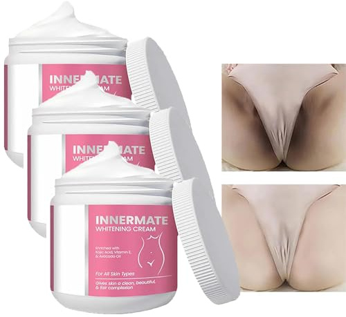 Innermate - Crema sbiancante per ascelle, crema sbiancante per parti intime, crema sbiancante istantanea per il corpo, crema levigante per la pelle per zone intime, zona bikini e ascelle (3 pezzi)