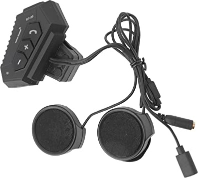 Generic Auricolare Interfono per Casco Moto, Nero, Bluetooth 5.0, IPX6, 2000mAh, 10M, Cuffie per Casco