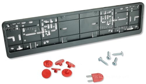 Genuine Wurth Klapp-Fix Number Plate Holder Surround Frame for Cars in UK and Europe. Rubber Anti-vibration Shock absorbers, Screws and Key included. (1x Frame + 6 Shock Absorbers)