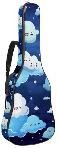 Schöne Tasche für Akustikgitarre, wasserdichte Gigbag mit mehreren Taschen, Schutzschicht, für 40/41/42 Zoll Gitarre, bunte Wolken, mehrfarbig, 42.9x16.9x4.7 in, Gitarrentasche